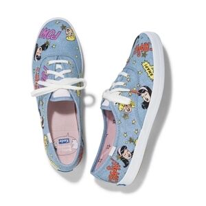 Keds Women's x Betty and Veronica Sneakers~Champion Pop Blue Denim Print~Sz 8.0~